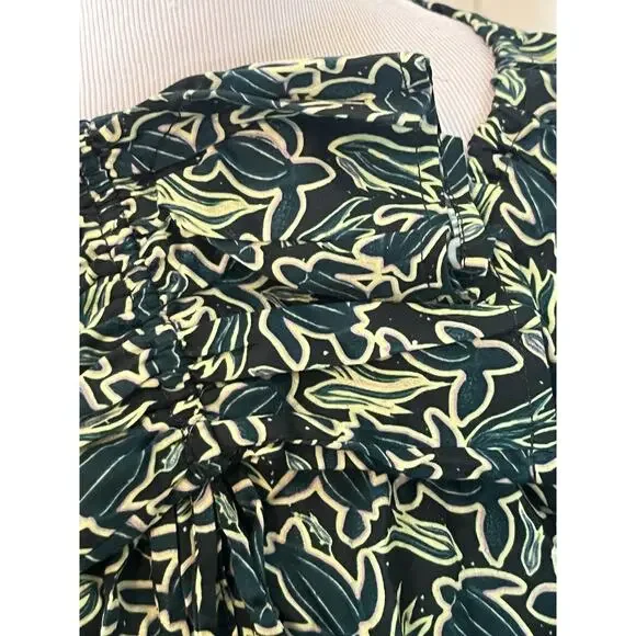 NEW LHD Blouson Shirt Dress •6• Black Sea Turtle Long Sleeve Rio Tie Waist $575 - Picture 9 of 12